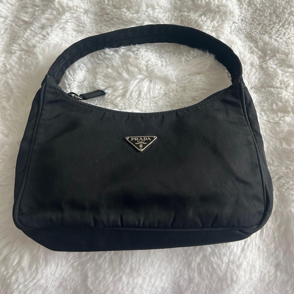 Prada Classic Black Nylon Shoulder Bag